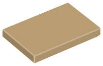 Lego (N) ~ Tile 2 x 3 ~ [Dark Tan]