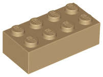 Lego (N) ~ Brick 2 x 4 ~ [Dark Tan]