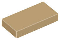 Lego (N) ~ Tile 1 x 2 ~ [Dark Tan]