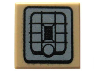 Lego (N) ~ Tile 1 x 1 with Black and Dark Bluish Gray SW Rebel Alliance Jet Pack Patter ~ [Dark Tan]