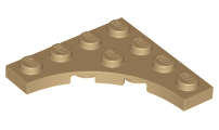 Lego (N) ~ Plate Modified 4 x 4 with 3 x 3 Curved Cutout ~ [Dark Tan]