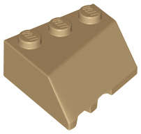 Lego (N) ~ Wedge 3 x 3 Sloped Right ~ [Dark Tan]