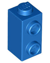 Lego (N) ~ Brick Modified 1 x 1 x 1 2/3 with Studs on Side ~ [Blue]