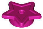 Lego (N) ~ Plate Round 1 x 1 with Star and Small Pin Hole ~ [Magenta]