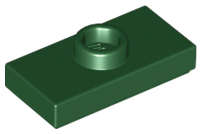 Lego (N) ~ Plate Modified 1 x 2 with 1 Stud with Groove and Bottom Stud Holder (Jumpe ~ [Dark Green]