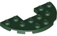 Lego (N) ~ Plate Round Half 3 x 6 with 1 x 2 Cutout ~ [Dark Green]