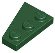 Lego (N) ~ Wedge Plate 3 x 2 Right ~ [Dark Green]
