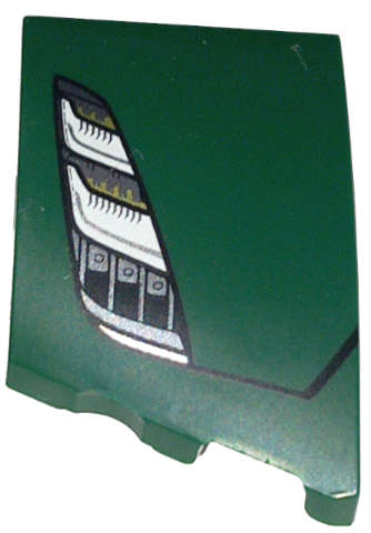 Lego NEW - Wedge 3 x 2 Right No Studs with Lotus Evija Car Headlight Pattern~ [Dark Green]