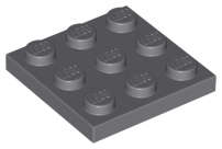 Lego (U) ~ Plate 3 x 3 ~ [Dark Bluish Gray]