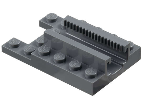 Lego (N) ~ Plate Modified 4 x 6 with 1 x 2 Cutout and Gear Track (Ninjago Drago ~ [Dark Bluish Gray]