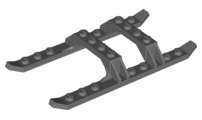 Lego (N) ~ Helicopter Sled Rails 12 x 6 ~ [Dark Bluish Gray]