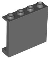 Lego (N) ~ Panel 1 x 4 x 3 with Side Supports - Hollow Studs ~ [Dark Bluish Gray]