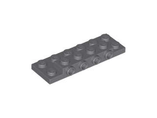 Lego (N) ~ Plate Modified 2 x 6 x 2/3 with 4 Studs on Side ~ [Dark Bluish Gray]