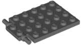 Lego (N) ~ Plate Modified 4 x 6 with Trap Door Hinge (Long Pins) ~ [Dark Bluish Gray]