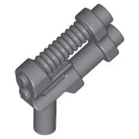 Lego (N) ~ Minifigure Weapon Gun Two Barrel Pistol - 10-Rib Top Barrel ~ [Dark Bluish Gray]