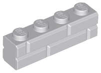 Lego (N) ~ Brick Modified 1 x 4 with Masonry Profile ~ [Light Bluish Gray]