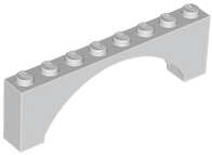 Lego (N) ~ Arch 1 x 8 x 2 Raised ~ [Light Bluish Gray]