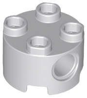 Lego (N) ~ Brick Round 2 x 2 with Pin Holes ~ [Light Bluish Gray]