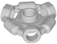 Lego (N) ~ Minifigure Weapon Holder Ring with 3 Bars and 3 Bar Holes (Ninjago  ~ [Light Bluish Gray]