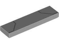 Lego (N) ~ Tile 1 x 4 with Dark Bluish Gray Bent Lines Pattern (BrickHeadz Iro ~ [Light Bluish Gray]
