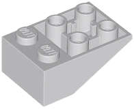 Lego (N) ~ Slope Inverted 33 3 x 2 with Hollow Round Bottom Tube ~ [Light Bluish Gray]