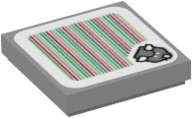 Lego (U) ~ Tile 2 x 2 with Super Mario Scanner Code Reznor (without Fireball) ~ [Light Bluish Gray]
