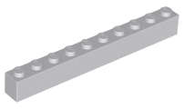 Lego (N) ~ Brick 1 x 10 ~ [Light Bluish Gray]