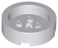 Lego (N) ~ Brick Round 4 x 4 with Recessed Center and Hole ~ [Light Bluish Gray]