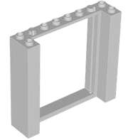 Lego (N) ~ Door Frame 2 x 8 x 6 ~ [Light Bluish Gray]