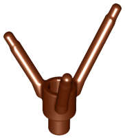 Lego (N) ~ Plant Flower Stem with Bar Holder Bar and 3 Stems ~ [Reddish Brown]