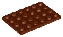 Lego (N) ~ Plate 4 x 6 ~ [Reddish Brown]