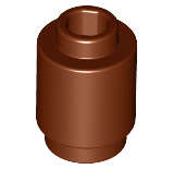 Lego (N) ~ Brick Round 1 x 1 ~ [Reddish Brown]