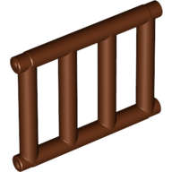 Lego (N) ~ Bar 1 x 4 x 3 Grille with End Protrusions ~ [Reddish Brown]