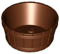 Lego NEW - Container Barrel Half Large with Axle Hole~ [Reddish Brown]