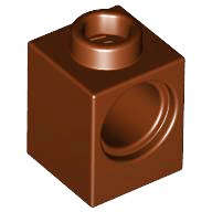 Lego (N) ~ Technic Brick 1 x 1 with Hole ~ [Reddish Brown]