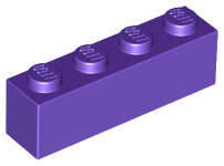 Lego (N) ~ Brick 1 x 4 ~ [Dark Purple]