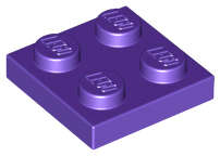 Lego (U) ~ Plate 2 x 2 ~ [Dark Purple]