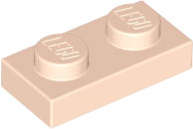 Lego (N) ~ Plate 1 x 2 ~ [Light Nougat]