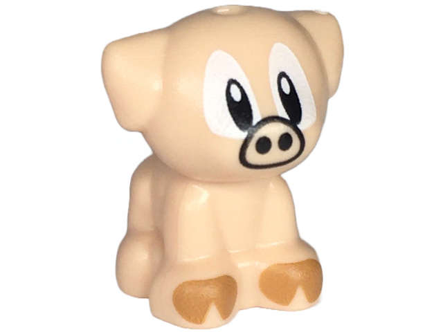 Lego (N) ~ Dog Friends Style Puppy Standing Small with White Eyes and Pupils Black  ~ [Light Nougat]