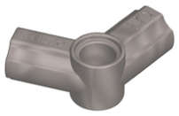 Lego (U) ~ Technic Axle and Pin Connector Angled #5 - 112.5 degrees ~ [Flat Silver]