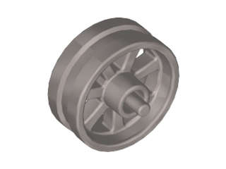 Lego (N) ~ Wheel 15mm D. x 6mm City Motorcycle ~ [Flat Silver]