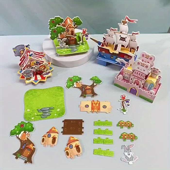 Building Toy Architectural Model Toy Set Model Random Style Quantity 4 Pcs