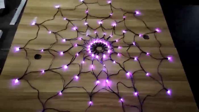 Halloween Decorations Color Purple Model Spider Web Lights