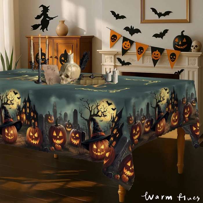 Halloween tablecloth decoration size Round 60in 152cm