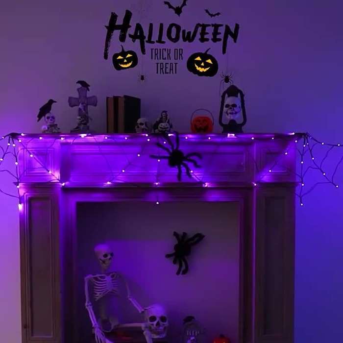 Halloween Decorations Color Orange Light  Add   Spider