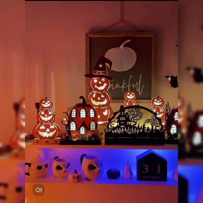 Halloween Decorations Color Tangerine Style 1Pc Fat Pumpkin Haunted House