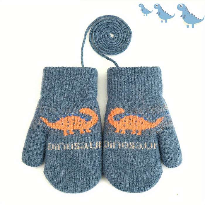 Winter Gloves Color Denim Blue Size Plus Size 7 To 11 Years Old
