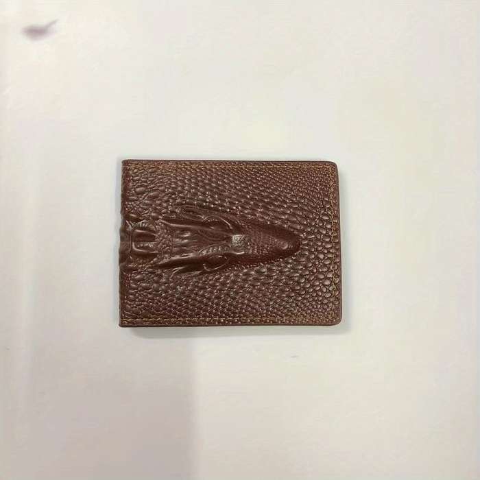 1pc Men's Crocodile Pattern Short Wallet Cool Slim Wallet Multiple Card Slots Purse Card Holder Hor