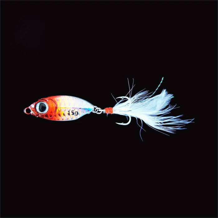 1pc Small Iron Plate with Falling Fish Scale Pattern in Long-range Cast Perch with Cocked Mout