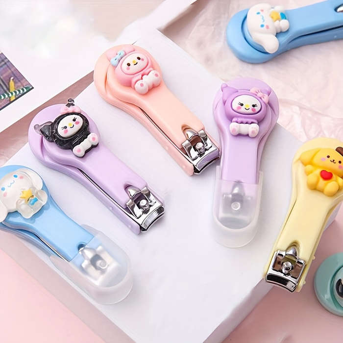 1pc Sanrio Cartoon Nail Clippers Portable Folding Trimmer with Metal Blade Straight Edge Uns